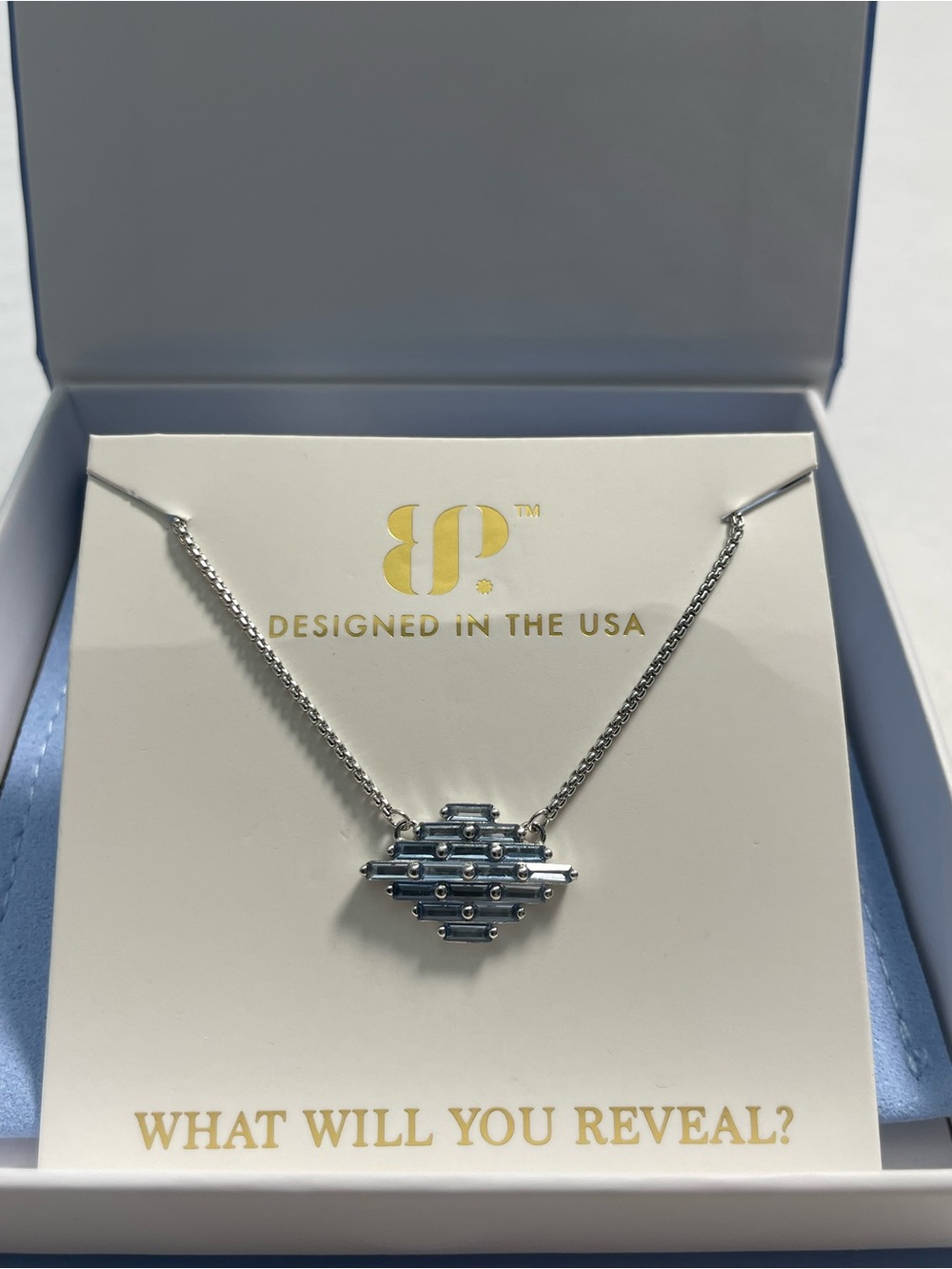 Bomb Party Sterling Club “The Details Matter” .925 with Rhodium/Blue Spinel